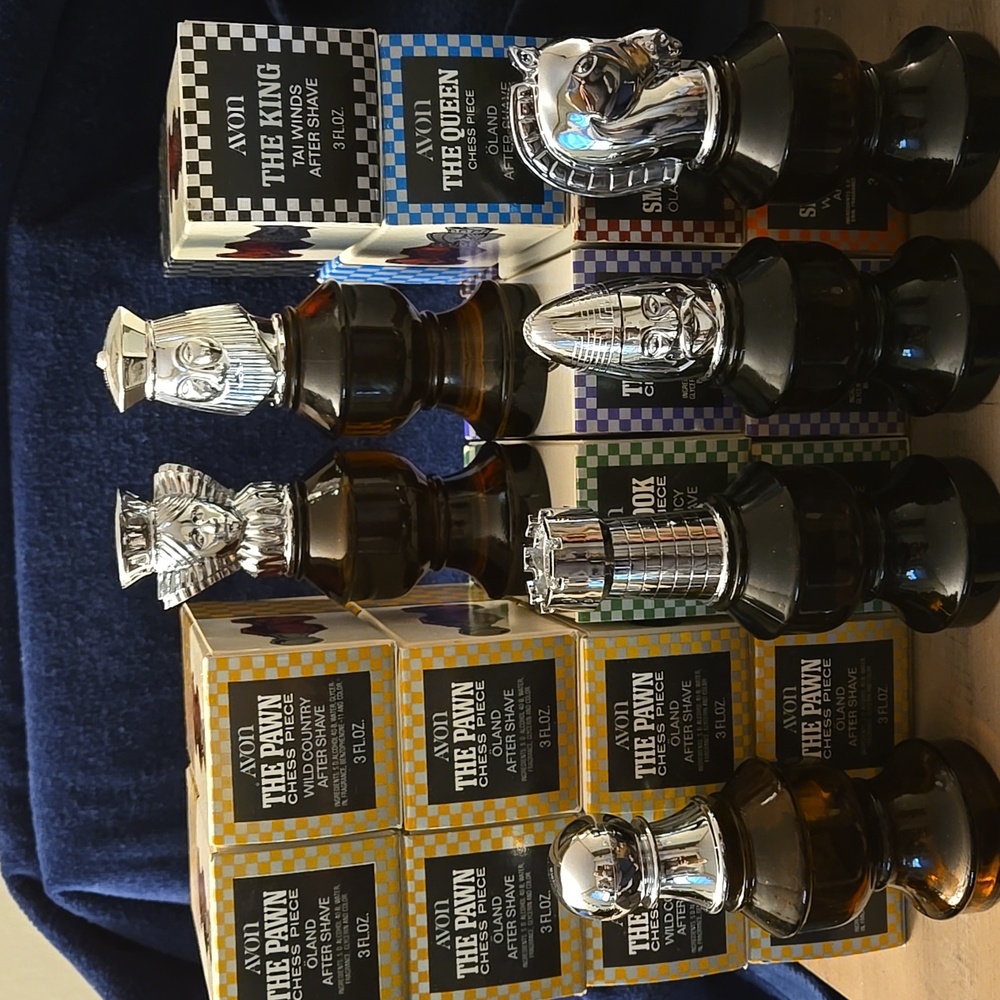 Avon Vintage Original Packag Chess Piece After Shave Collection - Multicolor Set